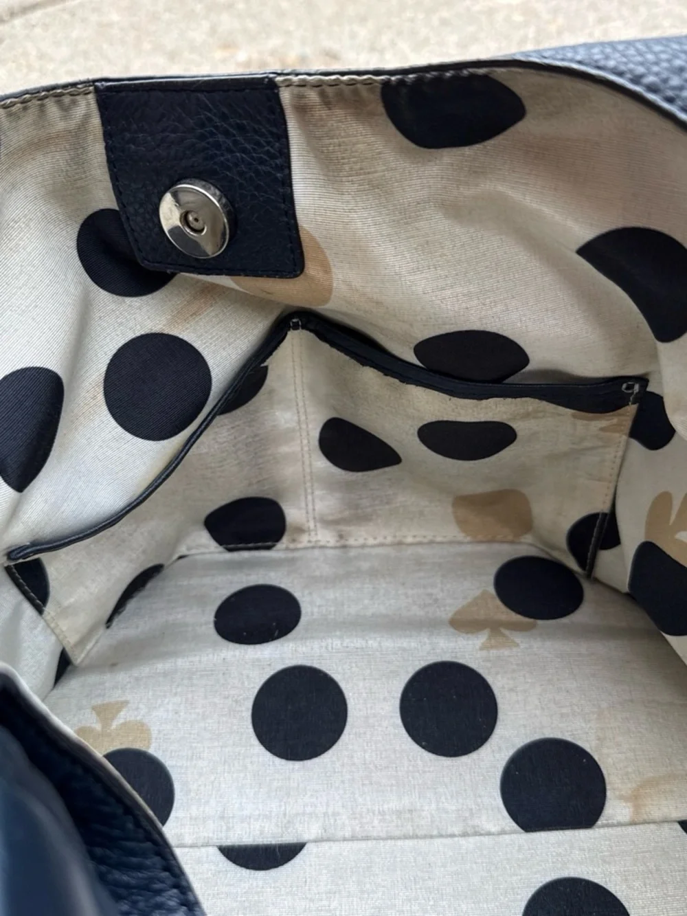 kate spade New York Navy Pebbled Leather Hobo Bag